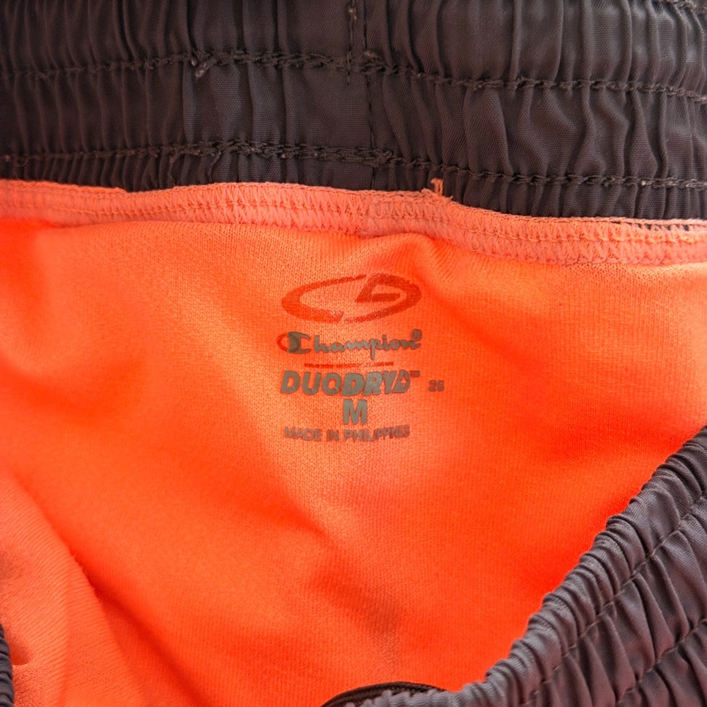 Champion Women's Charcoal and Orange Athletic Shorts - Picture 2 of 3